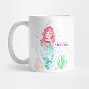 Pink hair mermaid smiling Mug